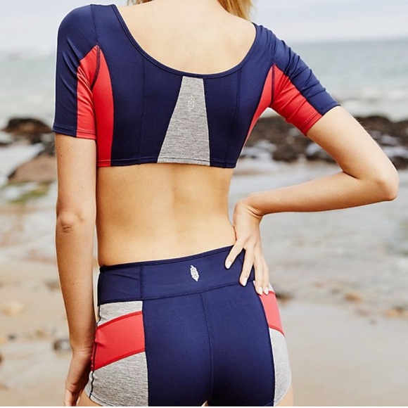 FREE PEOPLE Movement Six Pack Deepest Navy Combo 2-PC Shorts & Top Set Sz S - Picture 7 of 8